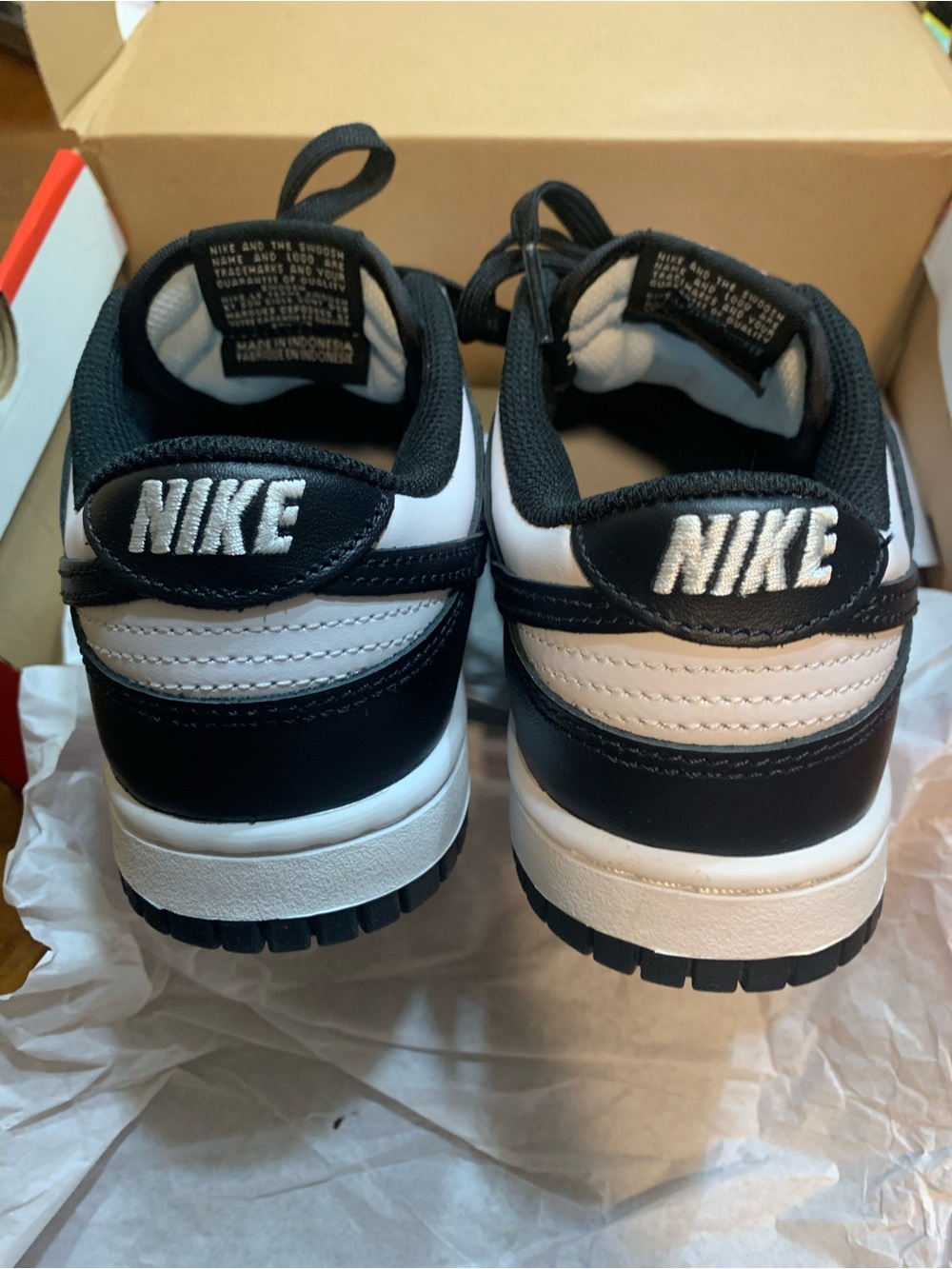 Nike Men’s Black and White Low-Top Sneakers — Classic Two-Tone Dunk Style - Picture 2 of 5